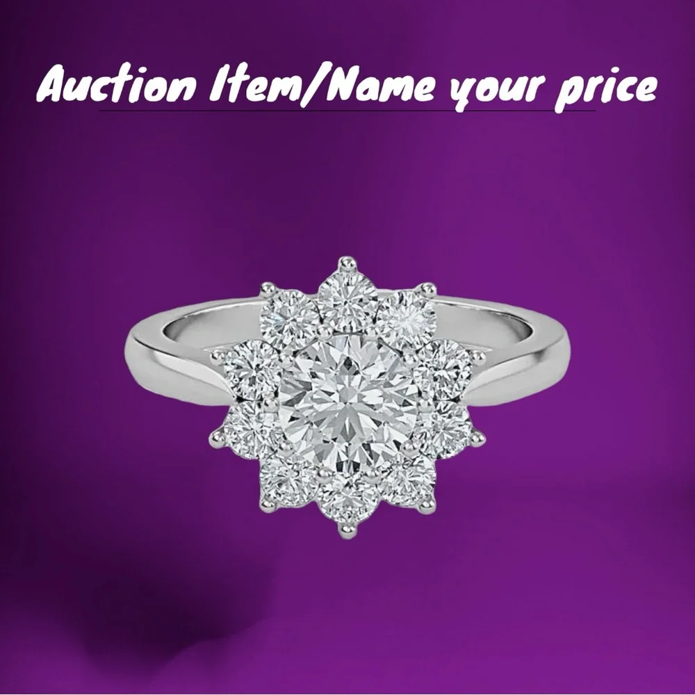 ⏳💝Auction: .925 Sterling Silver Snowflake Shaped Cubic Zirconia Ring